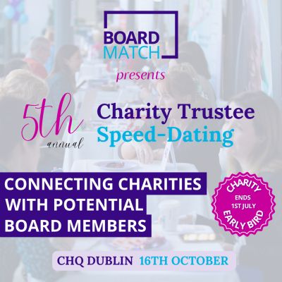 Boardmatch 5th Annual Charity Trustee Speed-Dating event poster