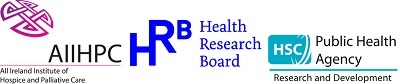 All Ireland Institute of Hospice and Palliative Care, HRB & Public Health Agency logos