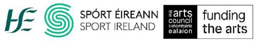 HSE, Arts Council, and Sport Ireland logos 