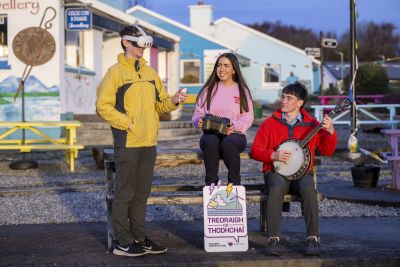 Caoilte, Déithín and Ferdia pictured at the launch of Treoraigh do Thodhchaí