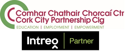 Cork City Partnership & Intreo logos