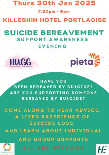 Suicide Bereavement Support Awareness Event Portlaoise poster