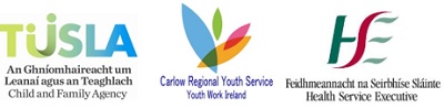 Tusla, Carlow Regional Youth Services & HSE logos